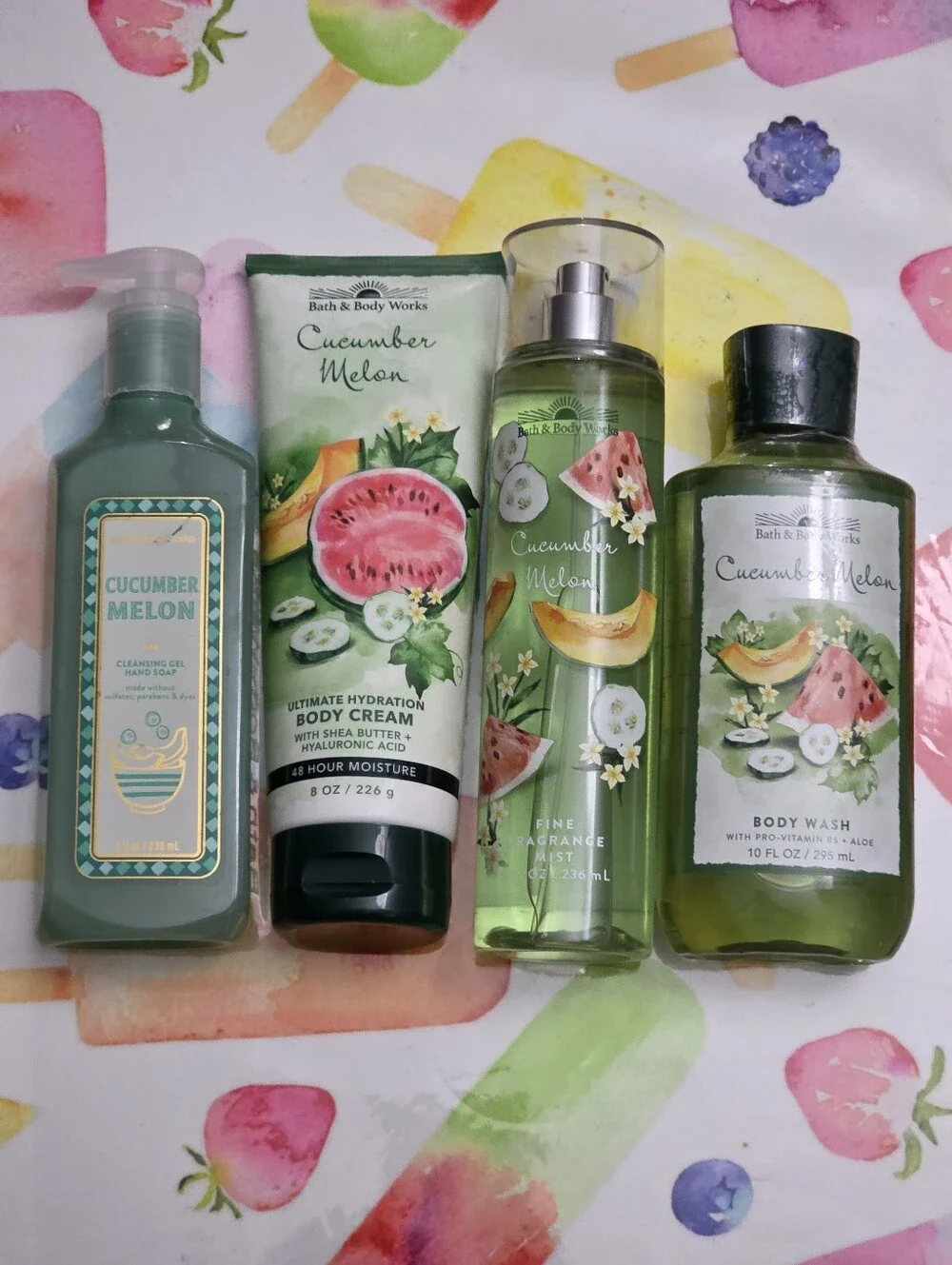 Bath & Body Works Cucumber Melon Body Care Set 4 Piece NEW